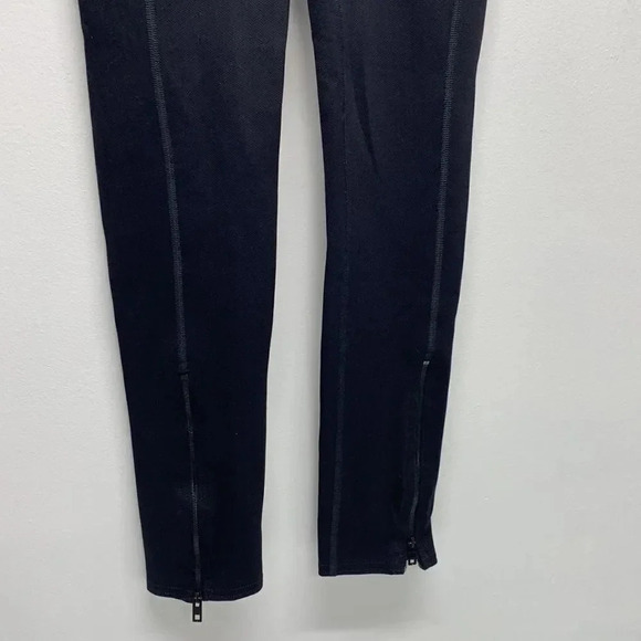 Rag and Bone Leggings Lawson Chevron Stretch Pants Pull On Ankle Zip Black Small - Picture 4 of 11